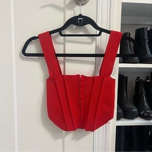 Zara red corset top crop top